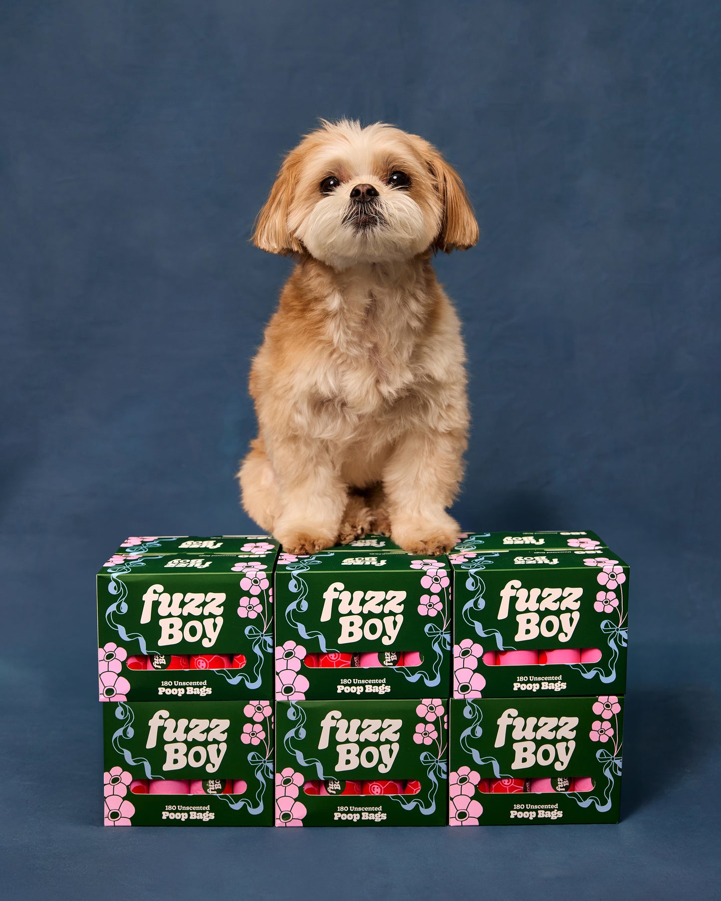 Fuzzboy Originals – Unscented Pink Dog Waste Poop Bag Pack – 180 Bags