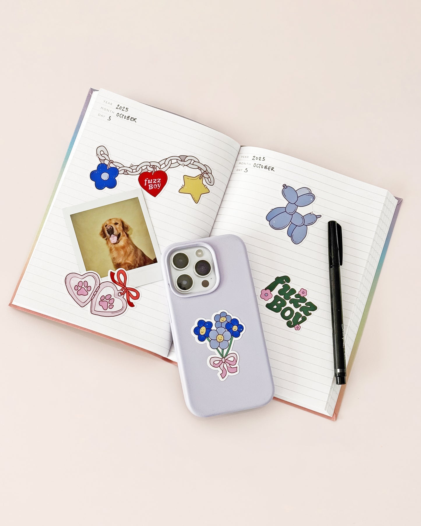 Fuzzboy Originals – Vinyl Die-Cut Decorative Sticker Sheet