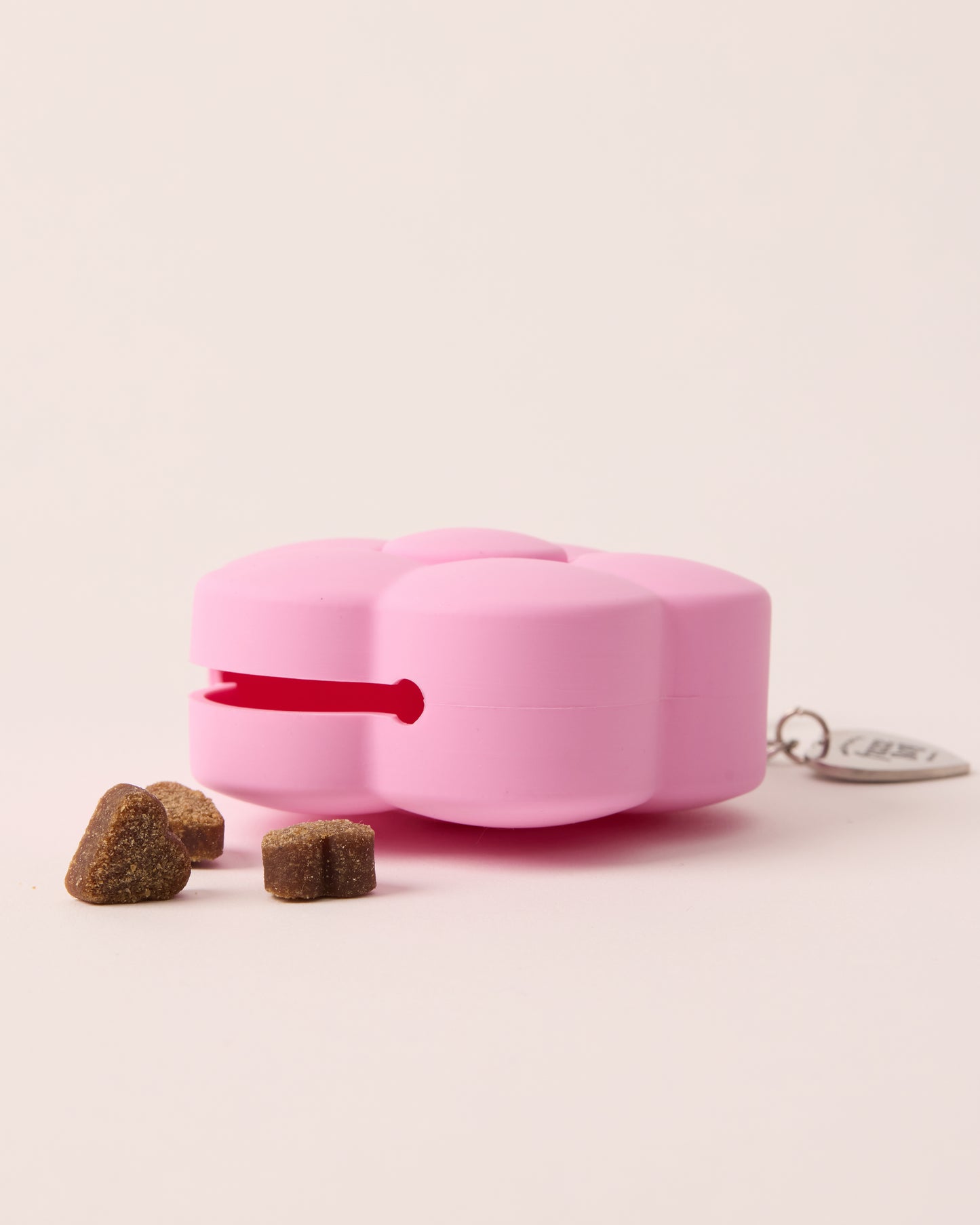 Side view of the treat pouch, to show dispensing area.