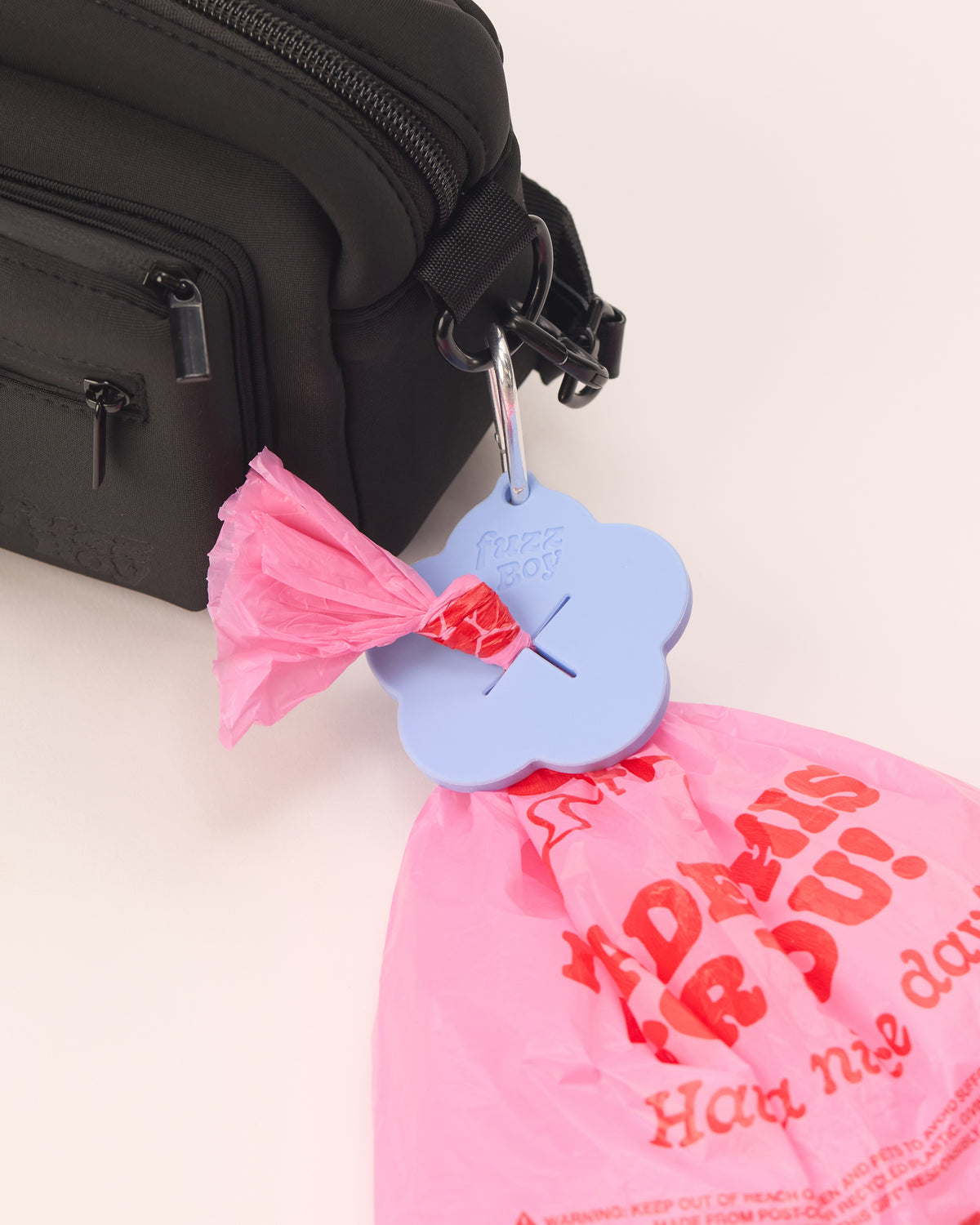 Fuzzboy Originals – Flower Bag Charm – Hands-Free Poop Bag Carrier
