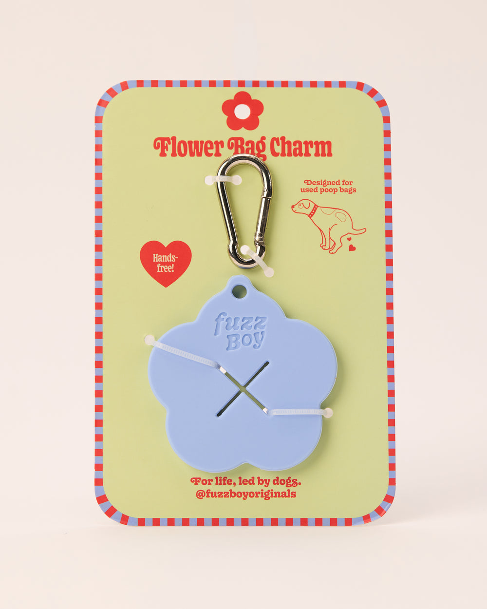 Fuzzboy Originals – Flower Bag Charm – Hands-Free Poop Bag Carrier