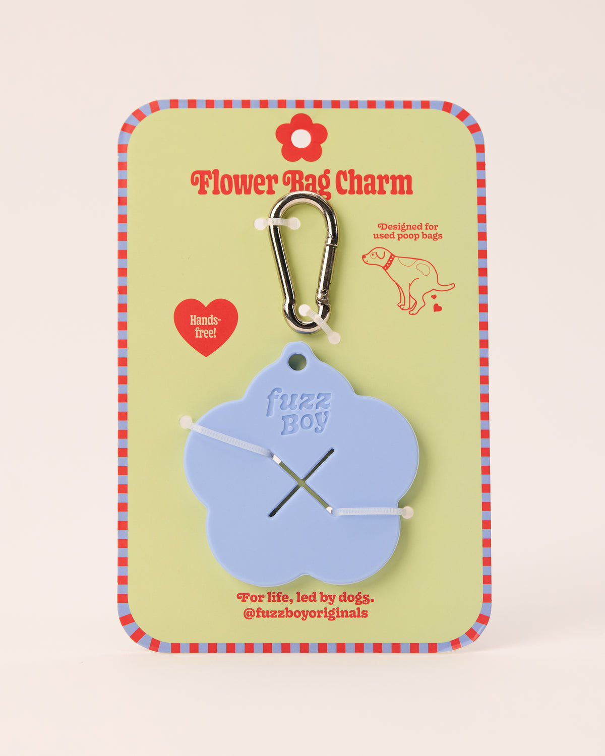 Fuzzboy Originals – Flower Bag Charm – Hands-Free Poop Bag Carrier
