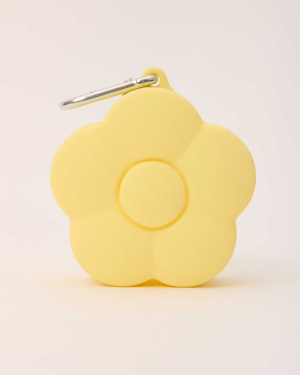 Fuzzboy Originals – Silicone Flower Dog Treat Pouch Keychain – Yellow